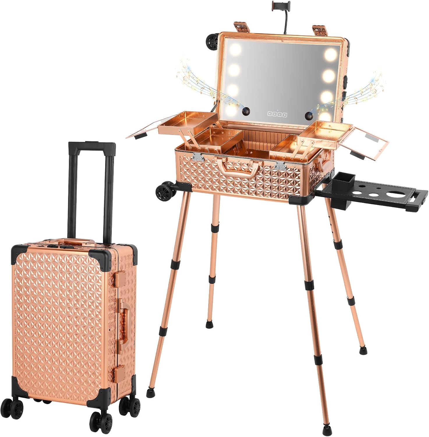 Bluetooth Speaker - Organizer Cosmetico Professionale con Specchio e