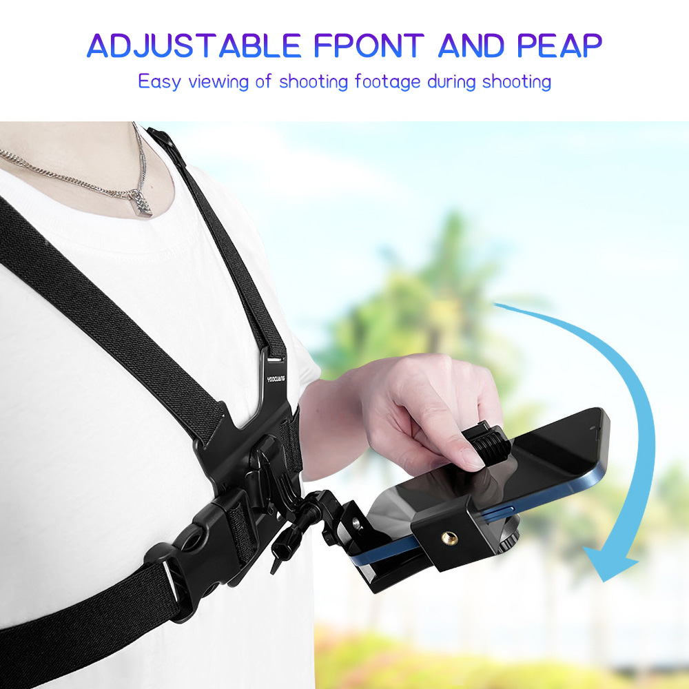 Cable Organizer - Supporto per Telefono da Petto Regolabile,